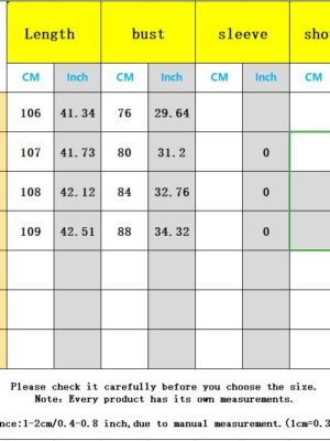 Halina dress sizing chart