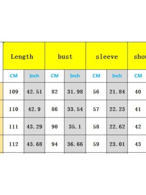 Harper dress sizing chart